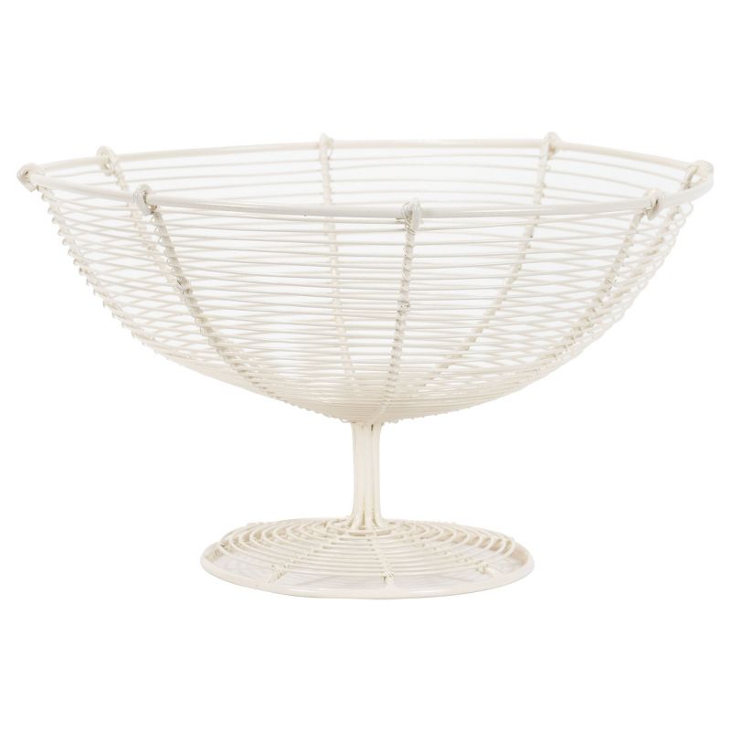 White Metal Fruit Basket - Foreside Home & Garden
