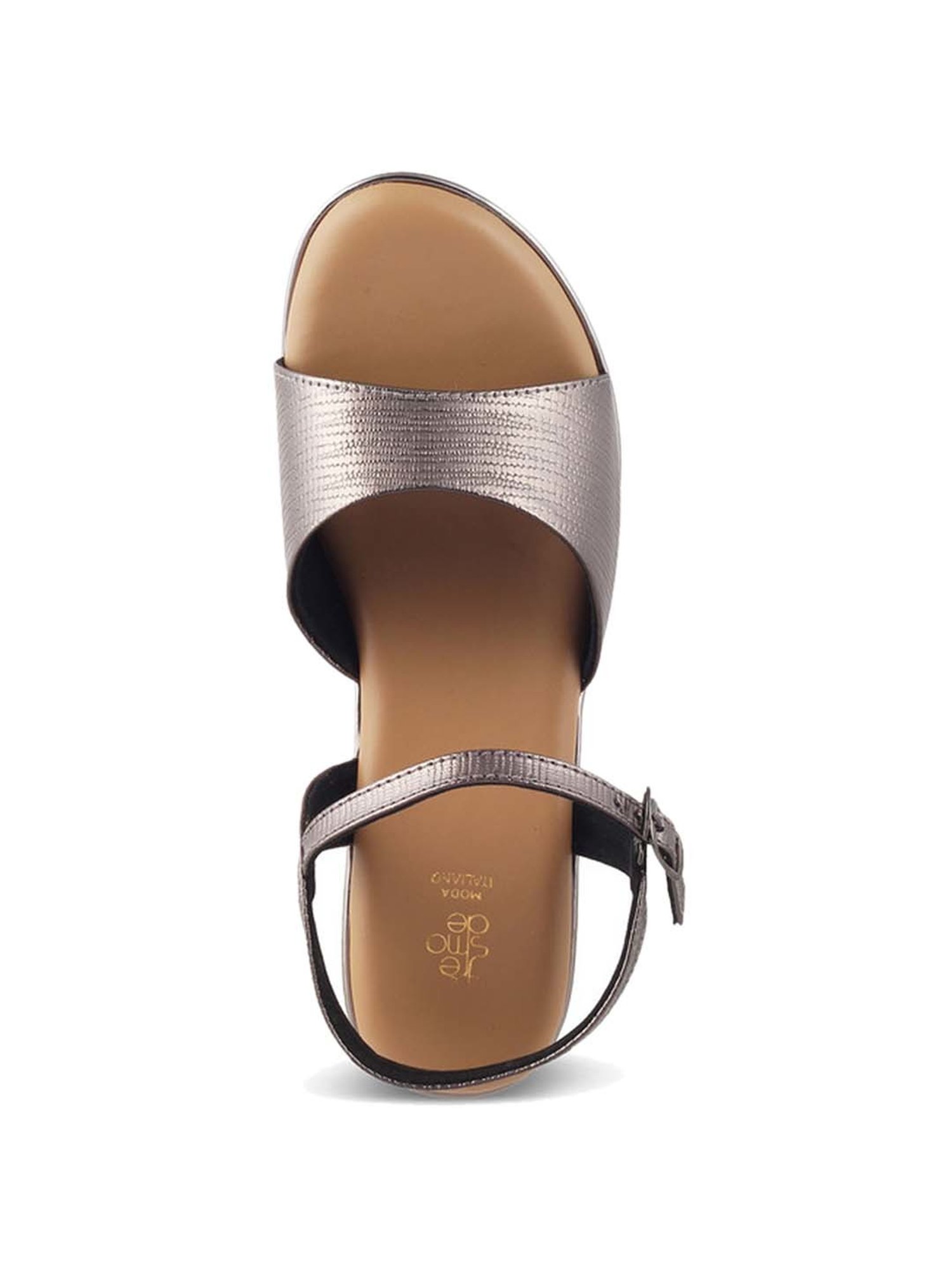 Tresmode Women's Pewter Ankle Strap Wedges