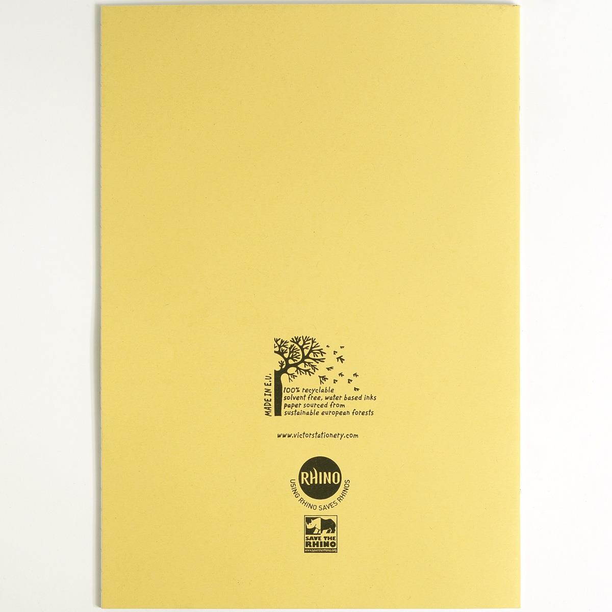 Rhino Exercise Book, A4, 80 page, 10mm squares, Yellow Cover (Pack of 10)