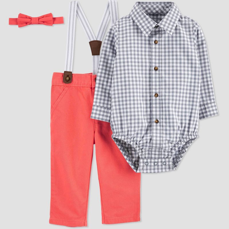 Baby Boys' Easter Dressy Top & Bottom Set - Just One You® made by carter's Gray/Poppy Red 3M