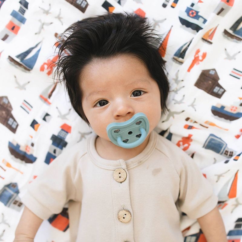 Bebe au Lait Natural 2pk Rubber Pacifier - Blue - 0-3 Months