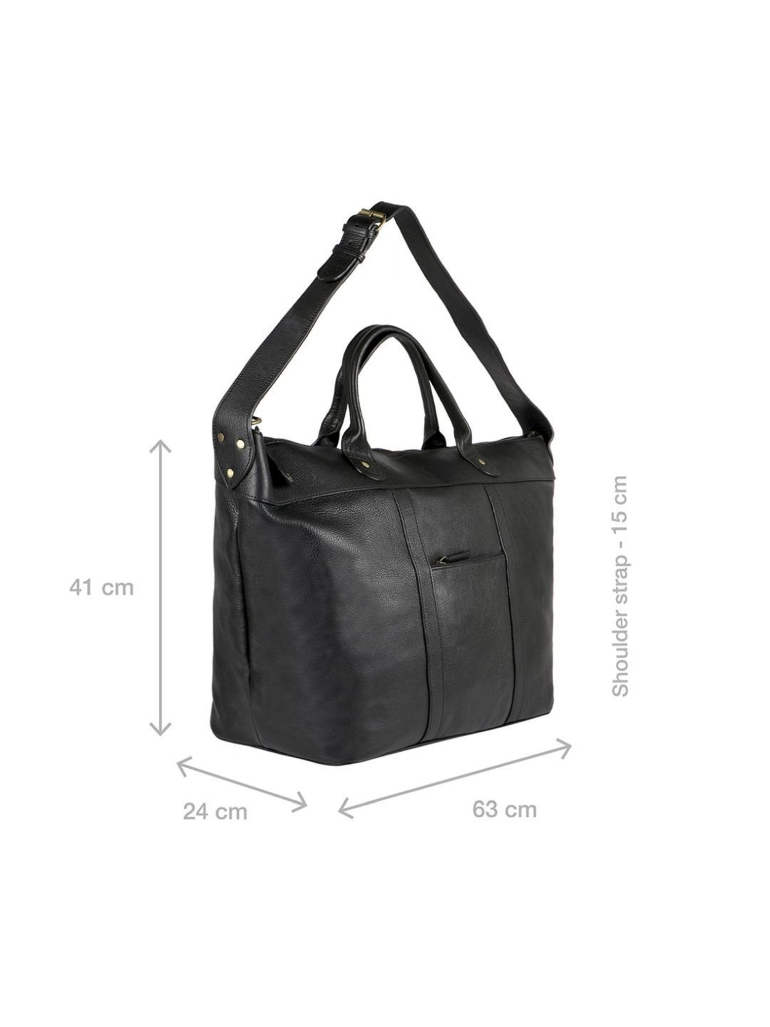 Hidesign Icon Black Solid Medium Tote Handbag