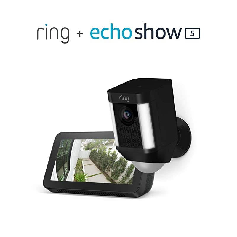 Spotlight Cam Battery (Black) with Echo Show 5 (Charcoal)