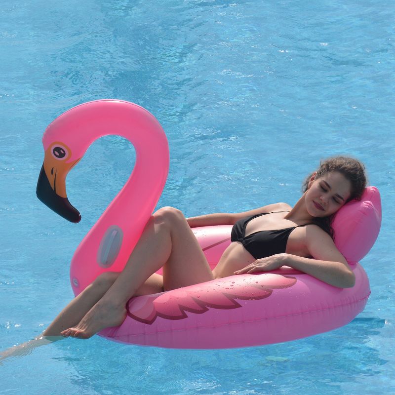 Pool Central 45" Pink Flamingo Inflatable Swimming Pool Float