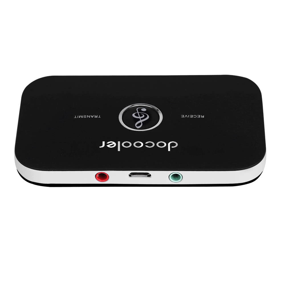 Docooler B6 2 in 1 Bluetooth Transmitter & Receiver Wireless A2DP Bluetooth Audio Adapter Portable Audio Player Aux 3.5mm Black