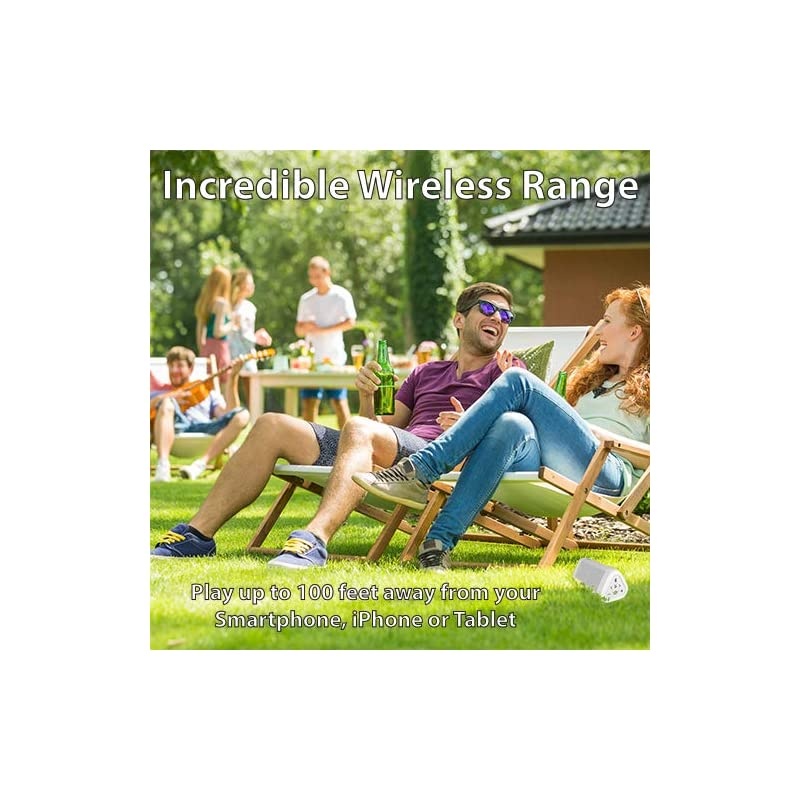 Angle 3 Ultra 4th Gen Waterproof 50 Bluetooth Speaker 14 Watts HiQuality Sound Bass 100 Ft Wireless Range Play 2 3 or More Speakers Together App Bluetooth Speakers White