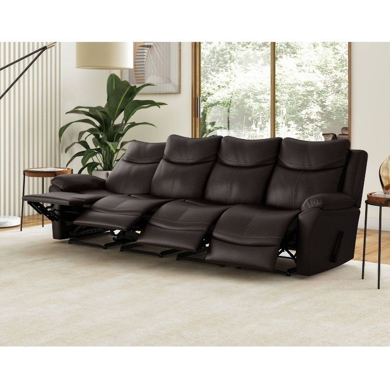 Aaron 4 Seat Wall Hugger Recliner Sofa Renu Leather Coffee Brown - ProLounger