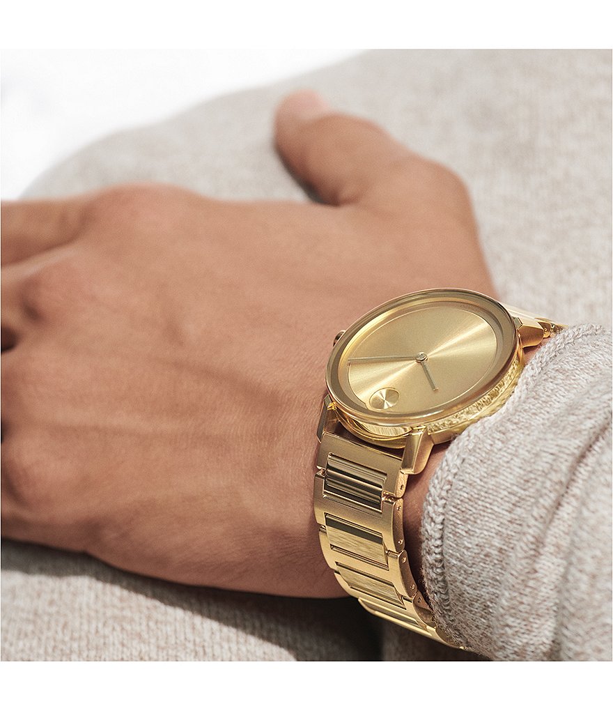 Movado Bold Evolution Gunmetal Link Bracelet Watch