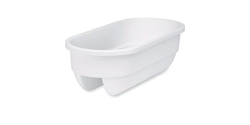 HC Companies heavy duty 24-Inch Width Deck Rail Box Planter, White w/ plugs