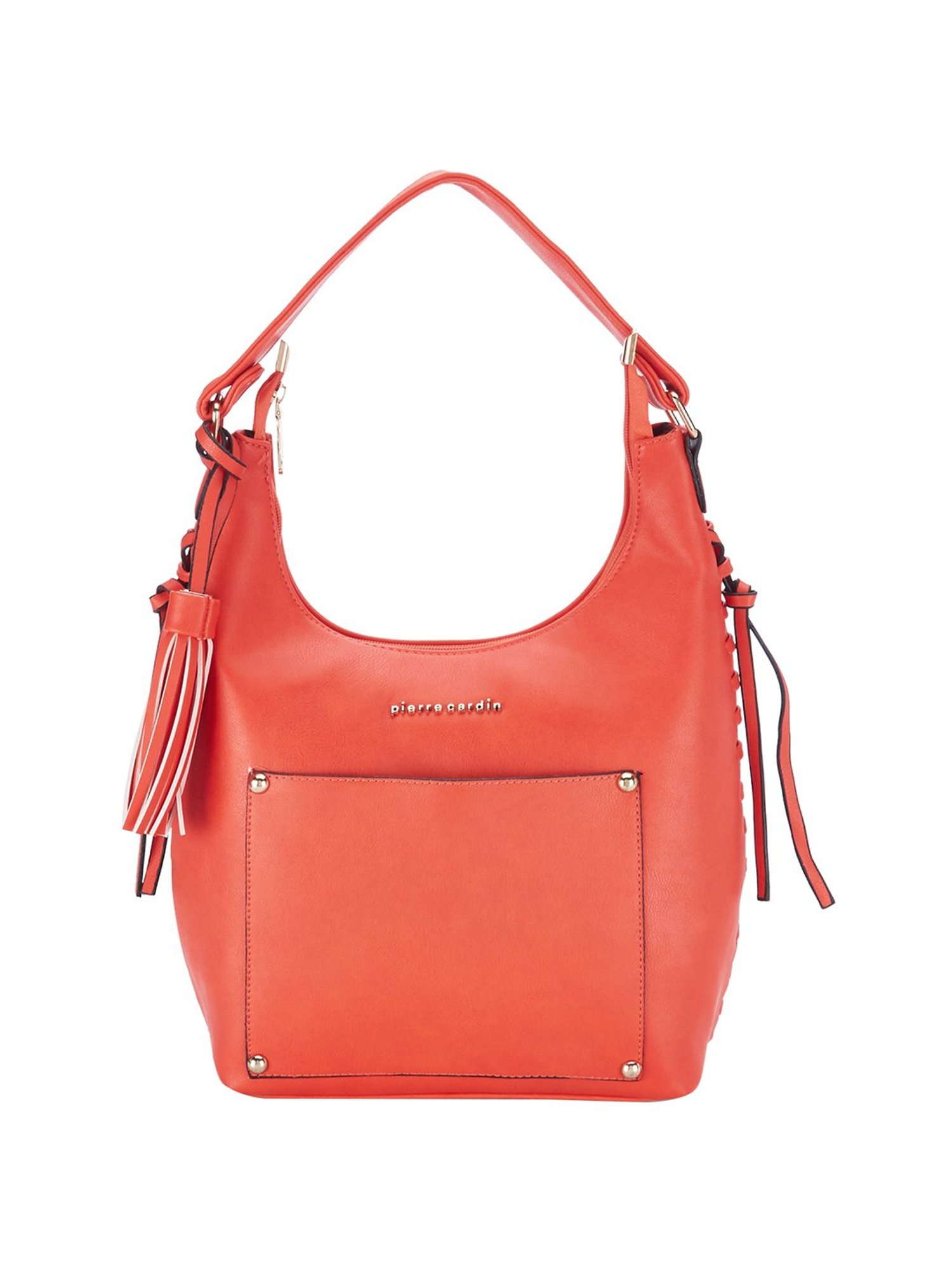 Pierre Cardin Red Solid Small Hobo Handbag