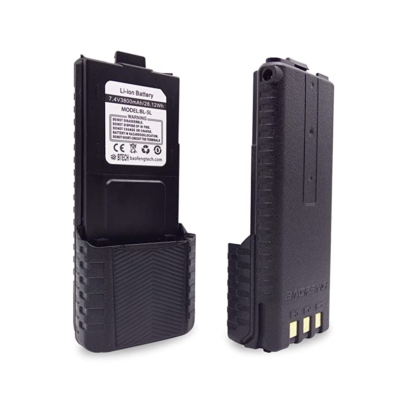 BaoFeng,  BL-5L 3800mAh Li-ion Battery Pack, High Capacity Extended Battery for UV-5X3, BF-F8HP, and UV-5R Radios (BL-5 BaoFeng Battery Series)