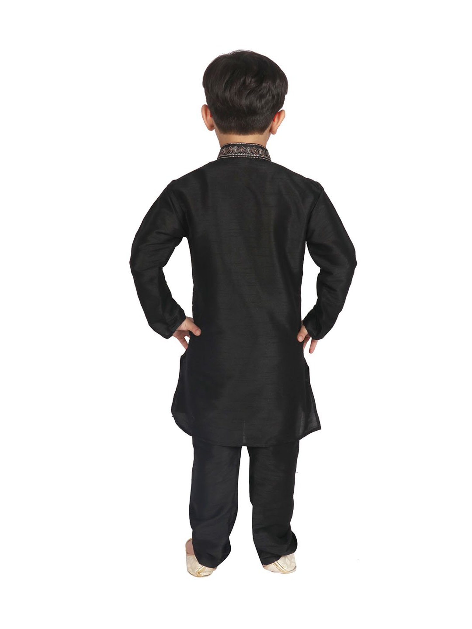 SG Yuvraj Kids Black Embroidered Kurta with Churidars