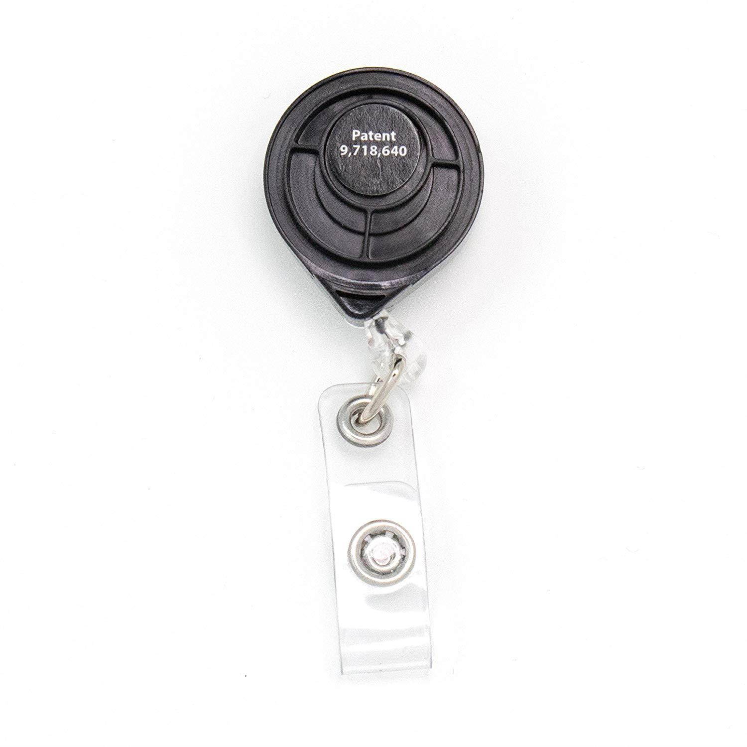 Buttonsmith Deluxe Retractable Badge Reel with Pin Back and Extra-Long 36 inch Standard Duty Cord - Made in The USA, 1 Year Warranty