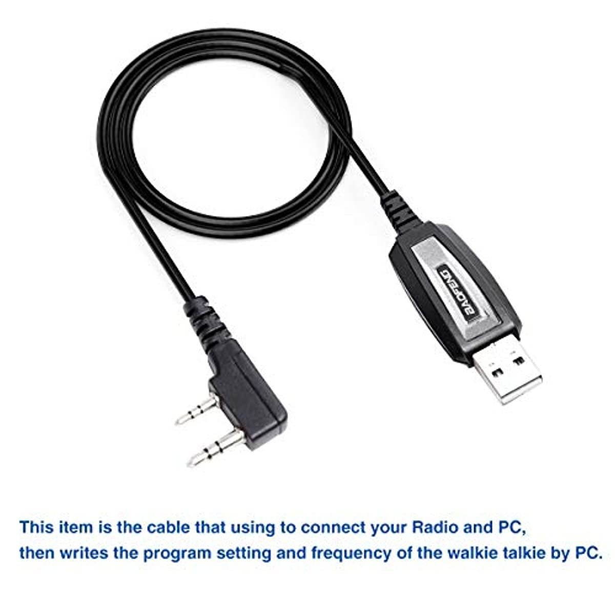 Baofeng USB Programming Cable CH340 Chip for Two Way Radio Baofeng UV-5R BF-F8HP GT-3TP BF-R3 BF-888S BF-82HP UV-9S Handheld ham Radio transceiver with Driver CD (Black-CH340)