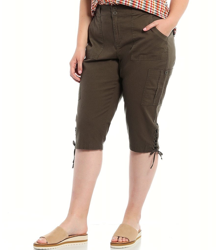 Code Bleu Plus Size Cropped Cargo Pants