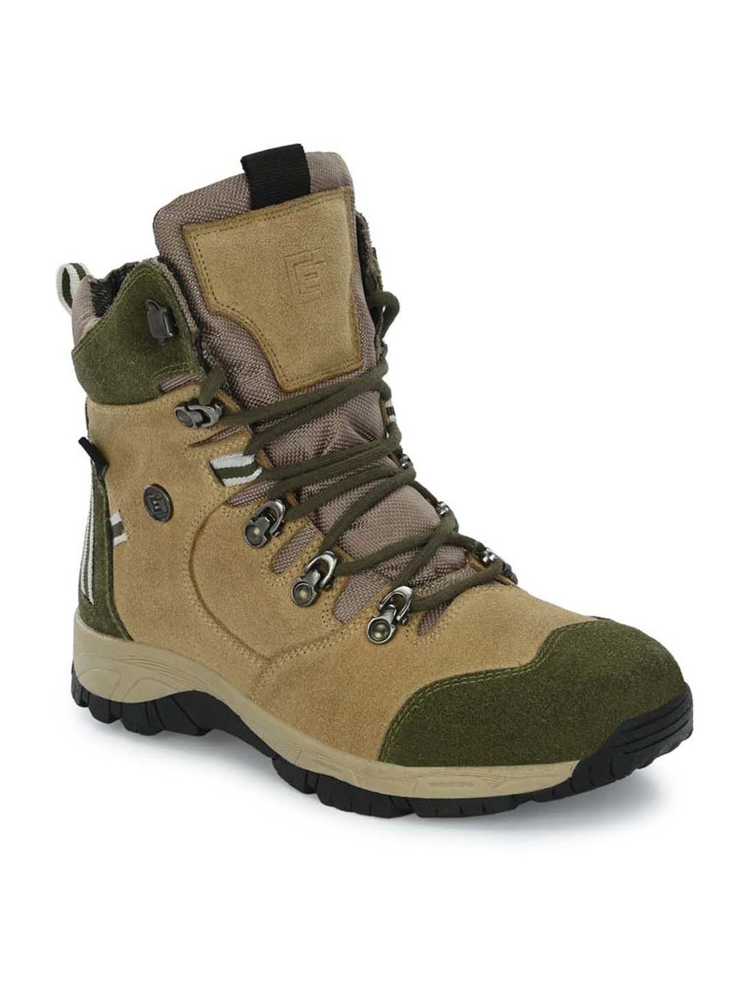 Eego Italy Men's Sand & Green Outdoor Shoes