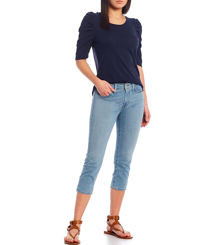 Liverpool Los Angeles Gathered Short Sleeve Slub Jersey Tee