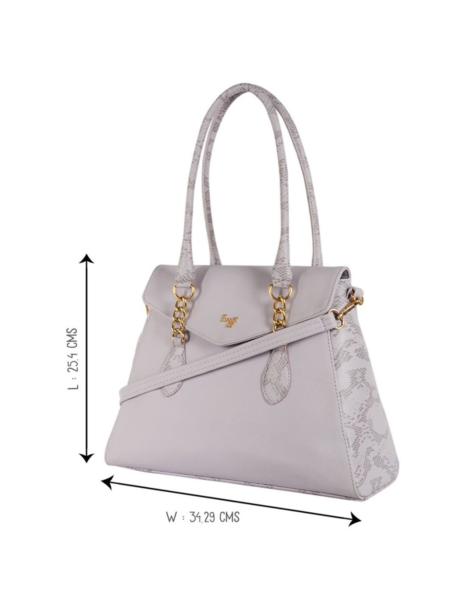 Baggit Grey Solid Medium Handbag