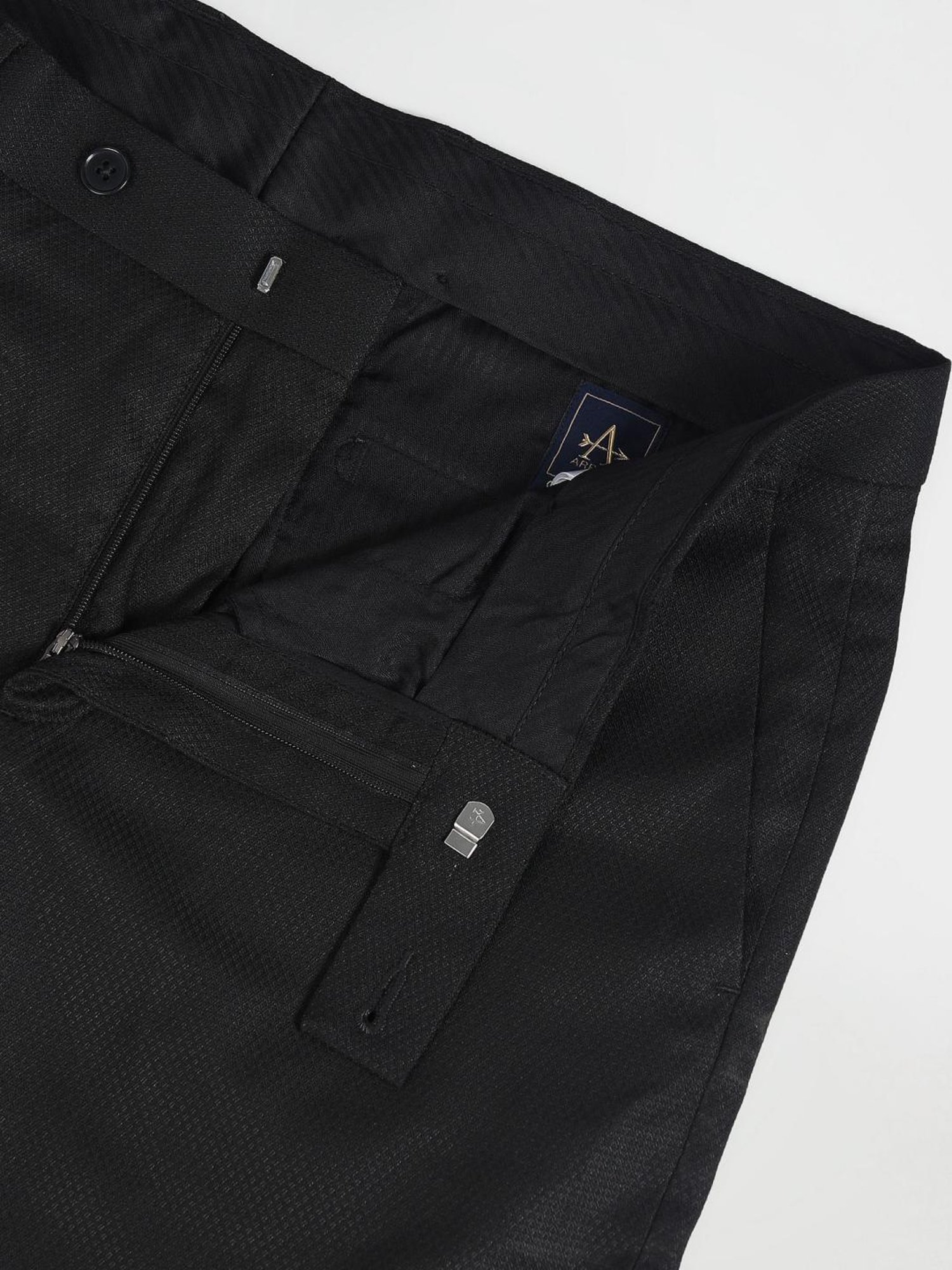 Arrow Newyork Black Regular Fit Trousers