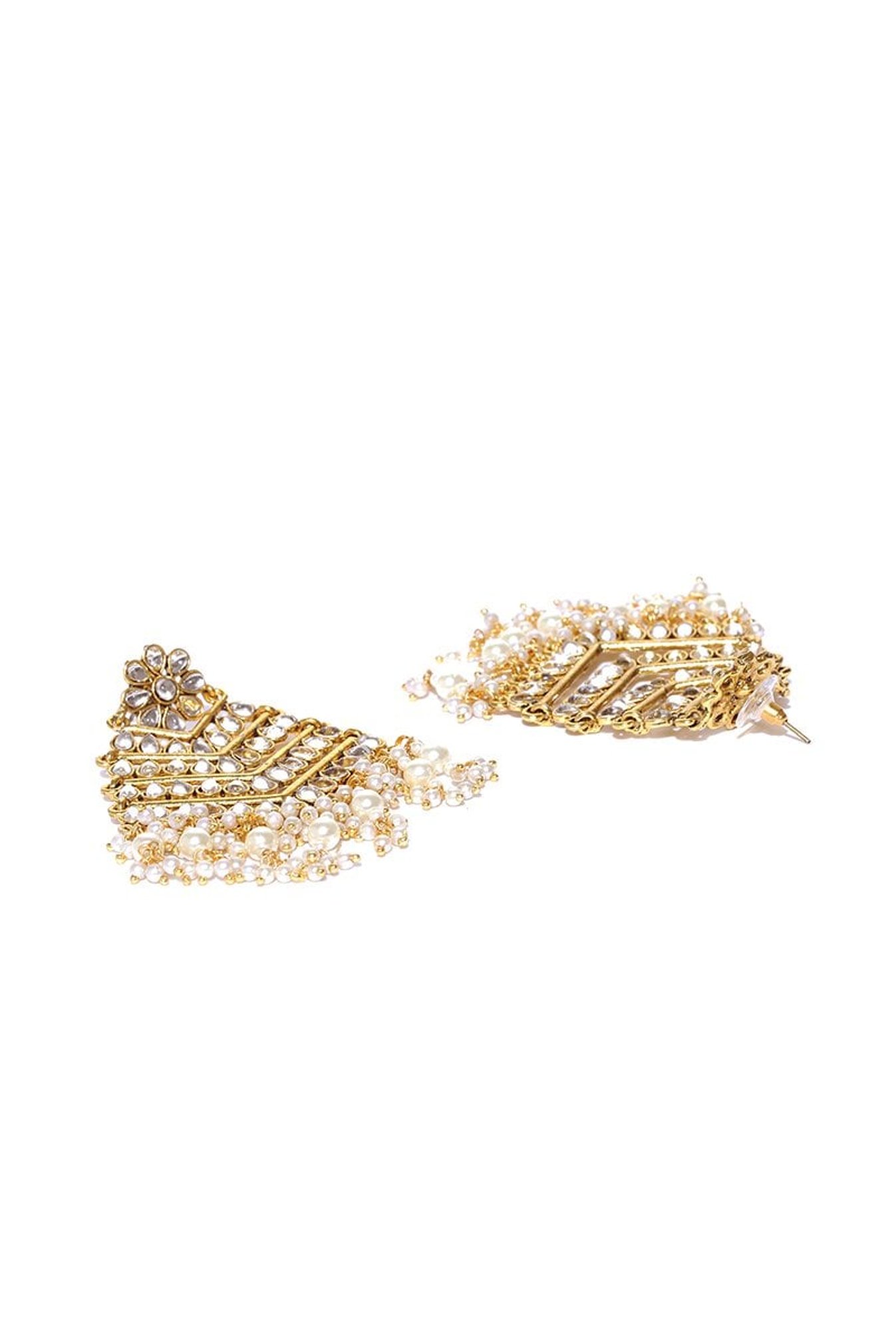 Panash Golden Alloy Dangler Earrings