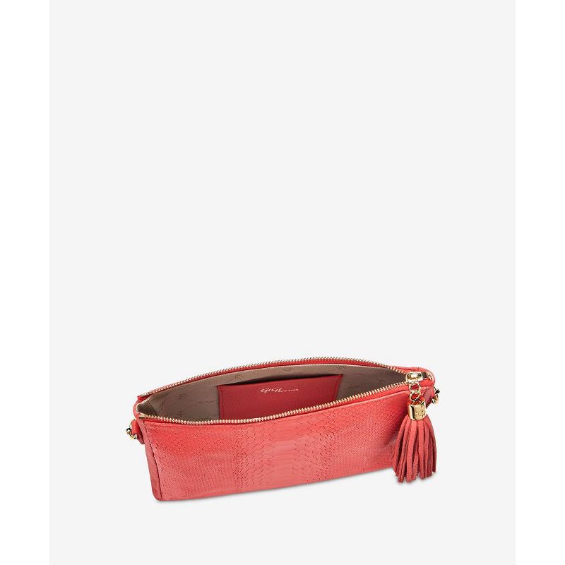 VR NYC Magnetic Strap Closure Mosaic Design Denim Laser Cut Crossbody Bag - Blue