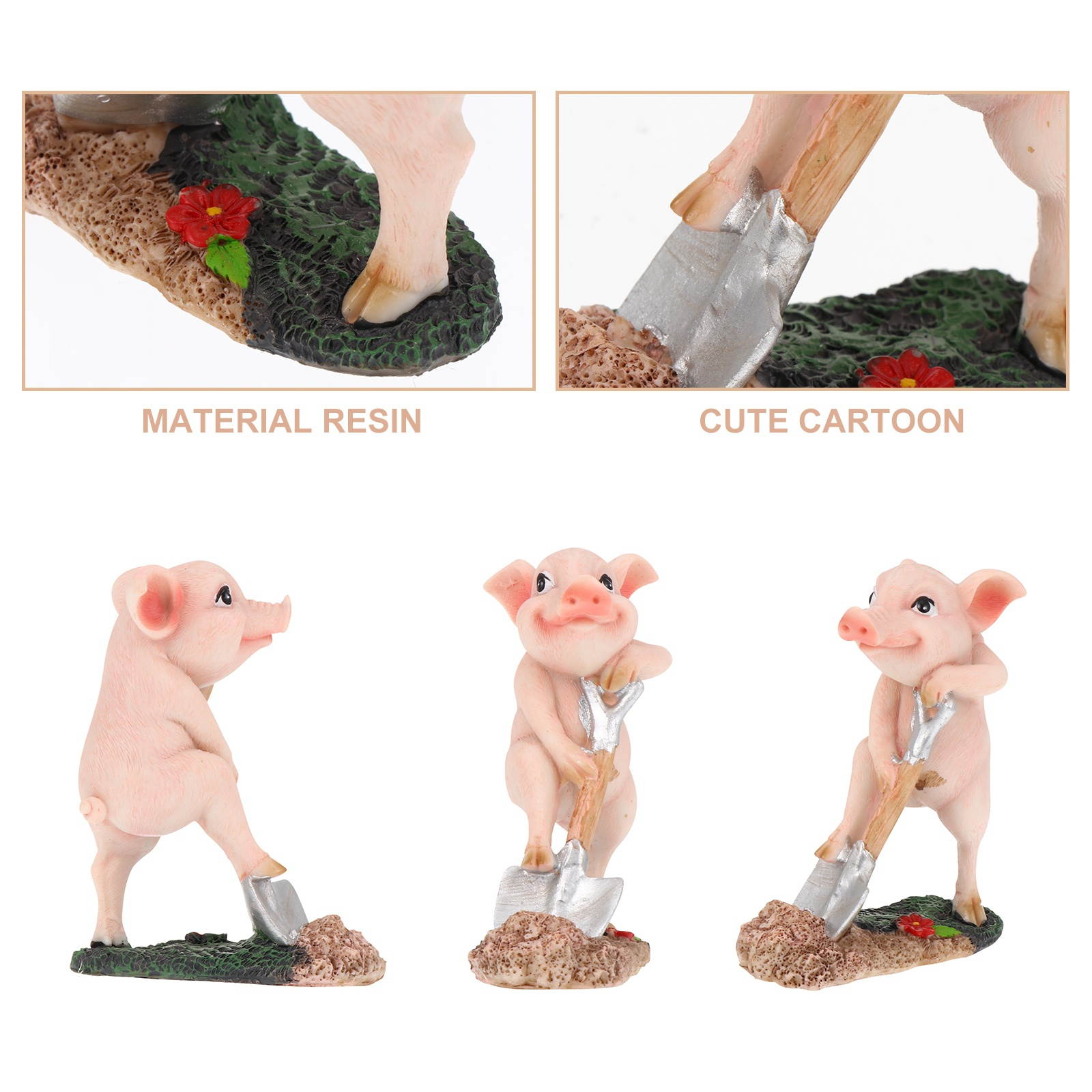 1pc Cartoon Creative Lovely Piggy Adornment Piggy Figurine Pig Model for Home Office