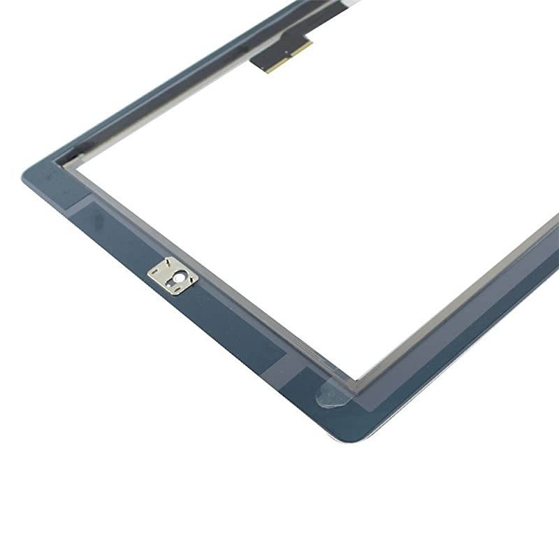 White Ipad 4 Digitizer Touch Screen Front Glass Assembly Includes Home Button + Camera Holder + Frame Bezel + Preinstalled Adhesive + Cleaning Kit with Slypry Premium Tool Kit