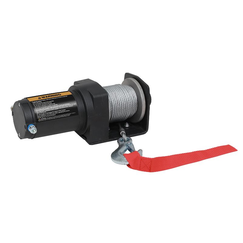 Rockland VMI01 2,000 Pound 12 Volt DC Electric Integrated Winch Kit with Wire Rope and Handlebar Rocker Accessory for ATV Recovery, Shop, and Utility