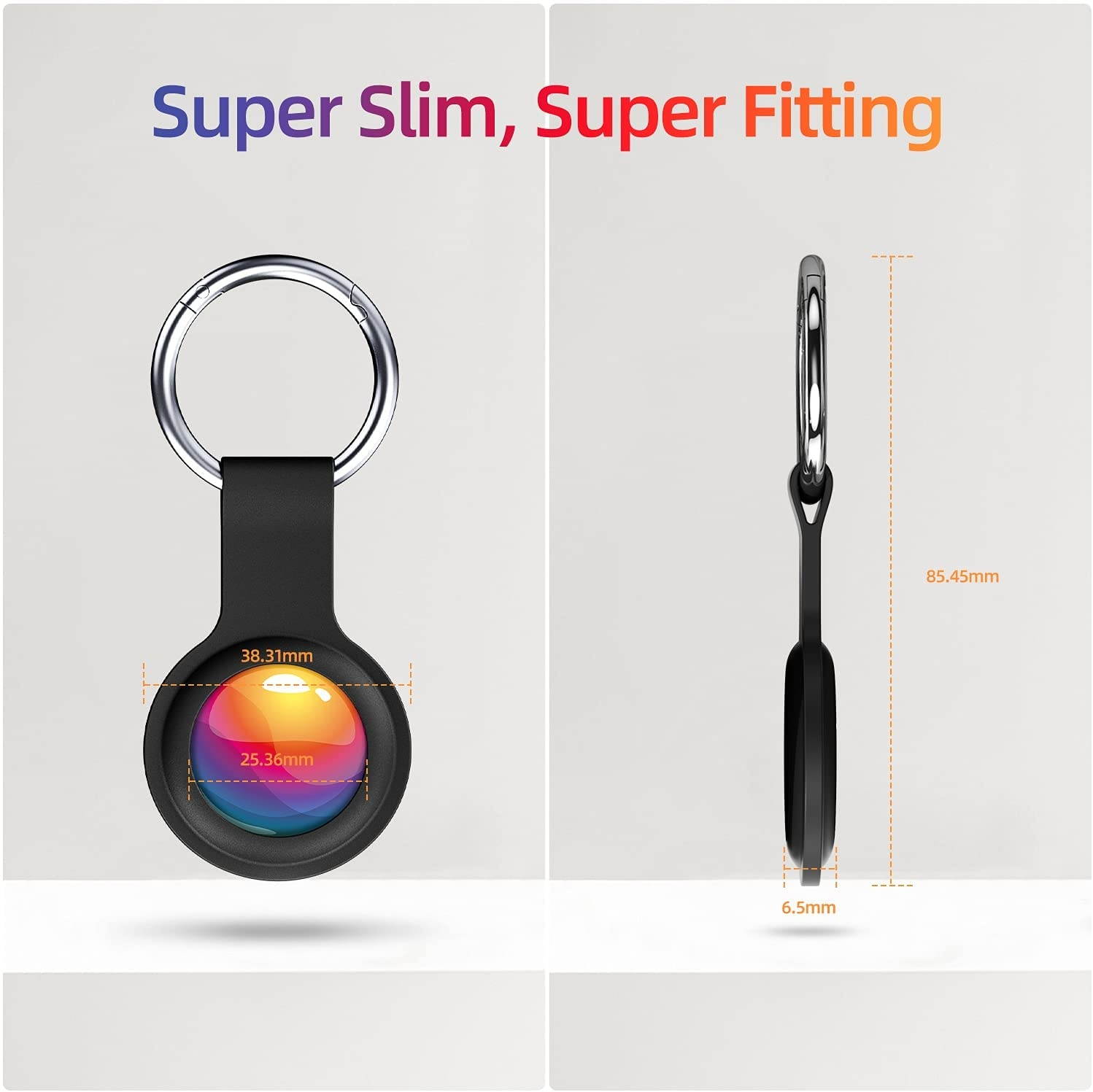 Clear Case for Apple Air Tag 2021 Car Keys Finder AirTags Full Body Protection Tracker AirTag Clip Small Keychain Ring Protector Mini Key Loop Holder Pets Dog Collar Tags Free Protective Film 1 Pack