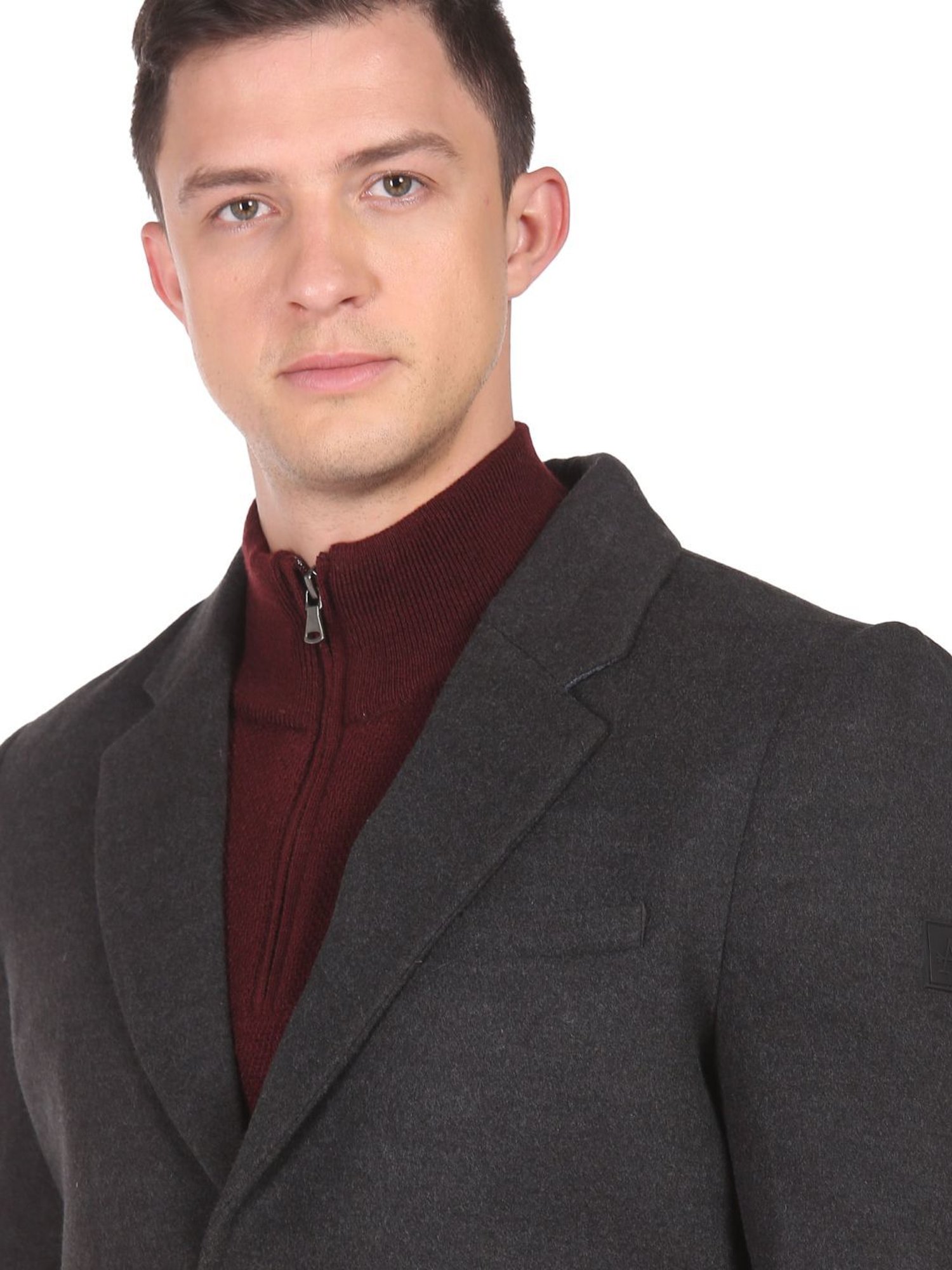 Arrow Sports Grey Regular Fit Texture Waistcoat