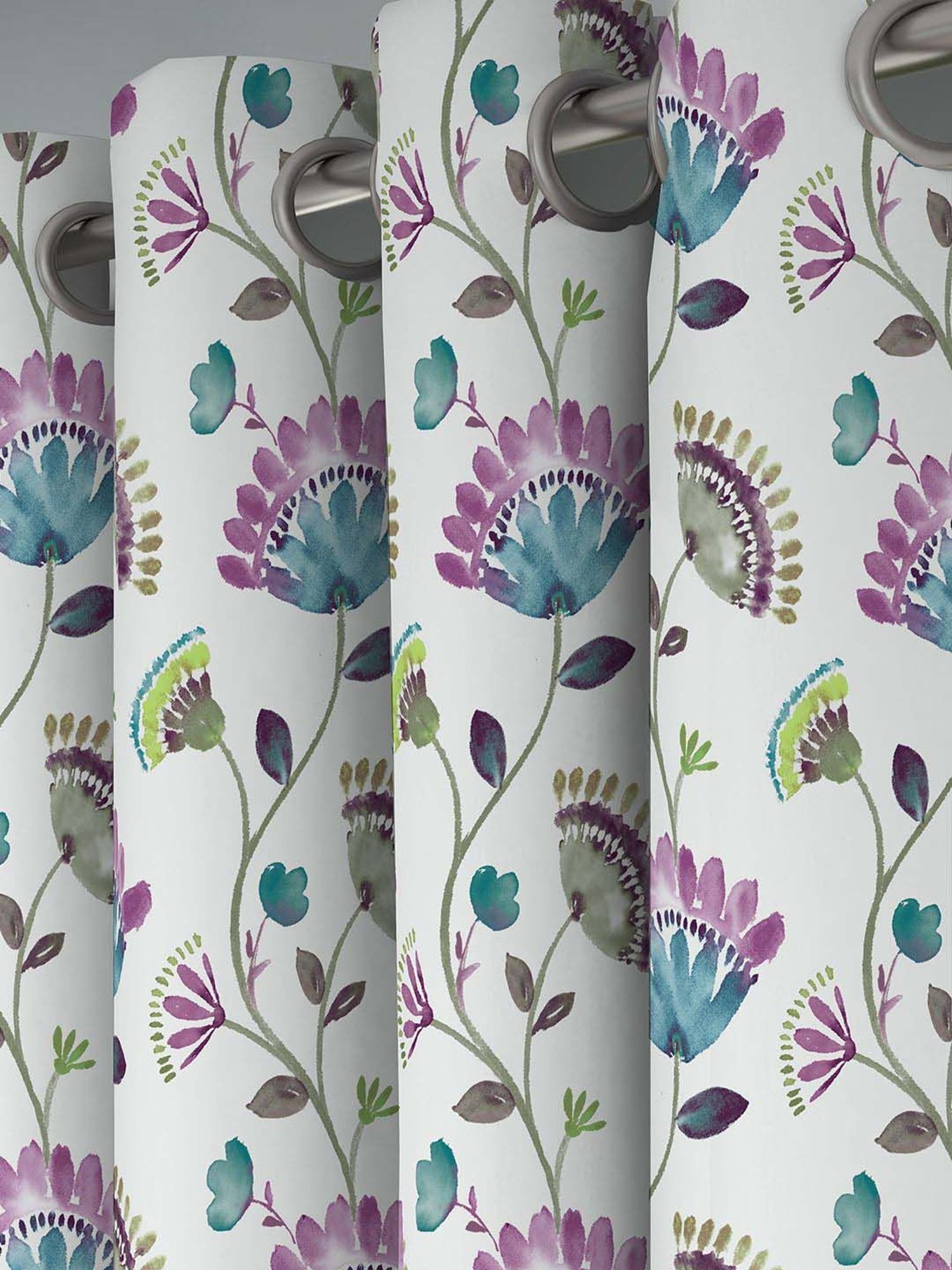 GM Floral Printed Multicolor Polyester Single Room Darkening Door Curtain