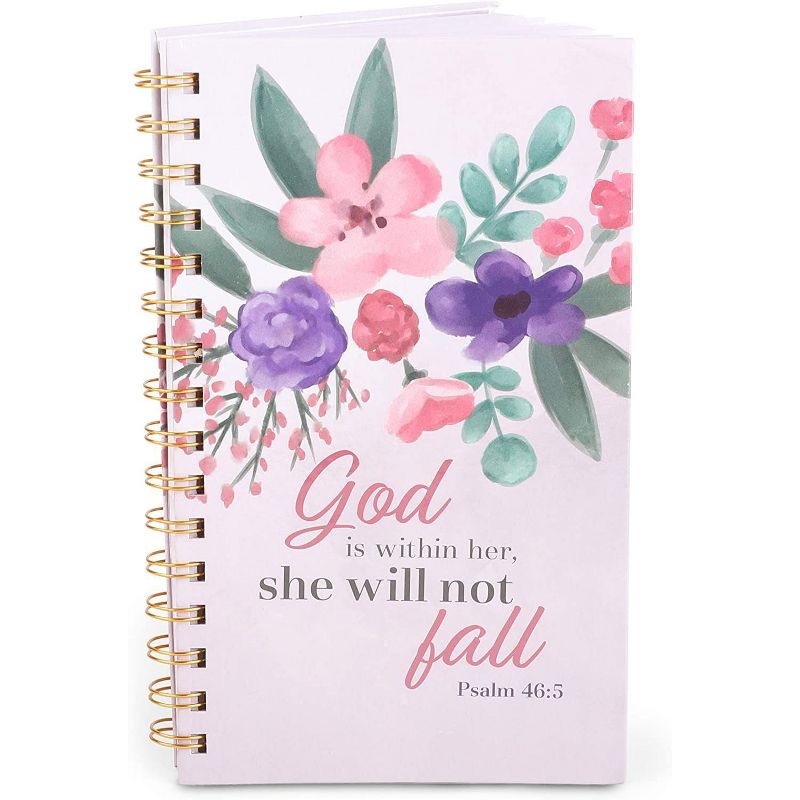 Faithful Finds 2-Pack Floral Scripture Prayer Journal Spiral Lined Notebook for Women (8.5 x 5 In, 80 Sheet)
