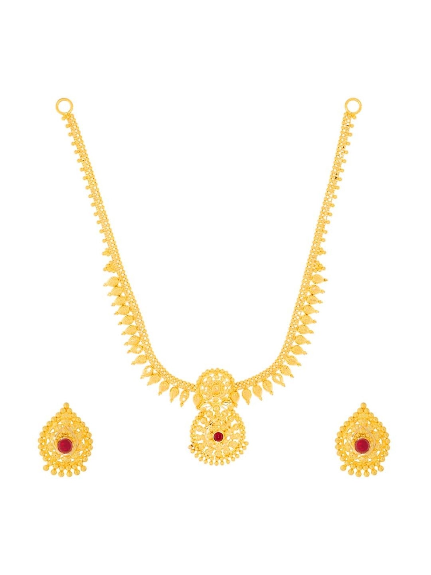 Waman Hari Pethe Jewellers 22k Gold Necklace Set for Women