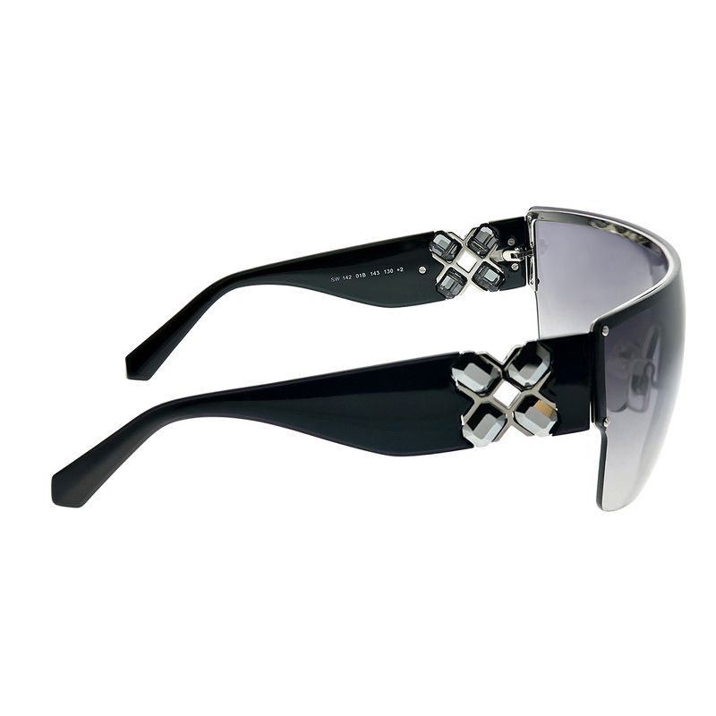 Swarovski SK0142 01B Womens Shield Sunglasses Black 0mm