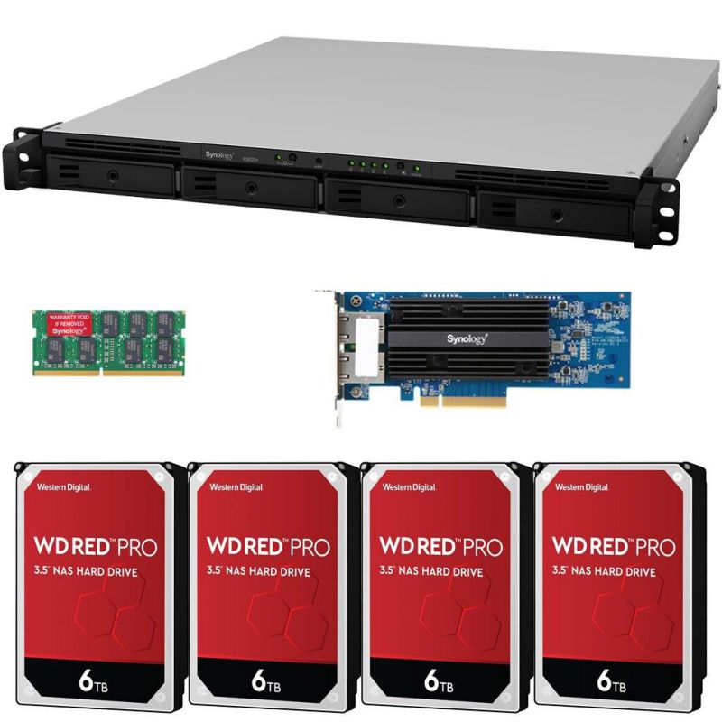 Synology RS820+ 4-Bay RackStation NAS with Synology 10Gb Adapter 18GB RAM 16TB (4x4TB) of Western Digital RED PRO NAS Drives Fully Assembled Tested By CustomTechSales