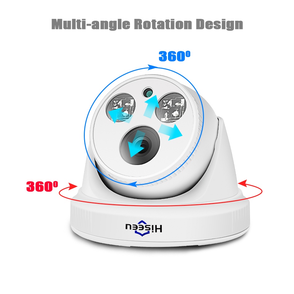 Hiseeu HC615-P-3.6 5MP 1920P POE IP Camera H.265 Audio Dome Camera ONVIF M otion Detection For PoE NVR App View