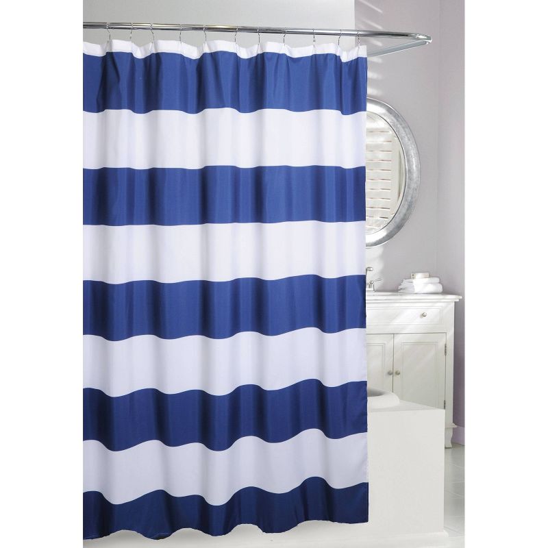 Rail Striped Shower Curtain Navy - Moda at Home
