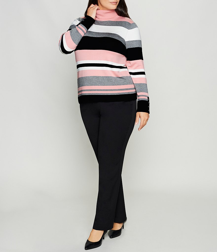 Investments Plus Size the PARK AVE fit Pull-On Straight Leg Pant with Pockets