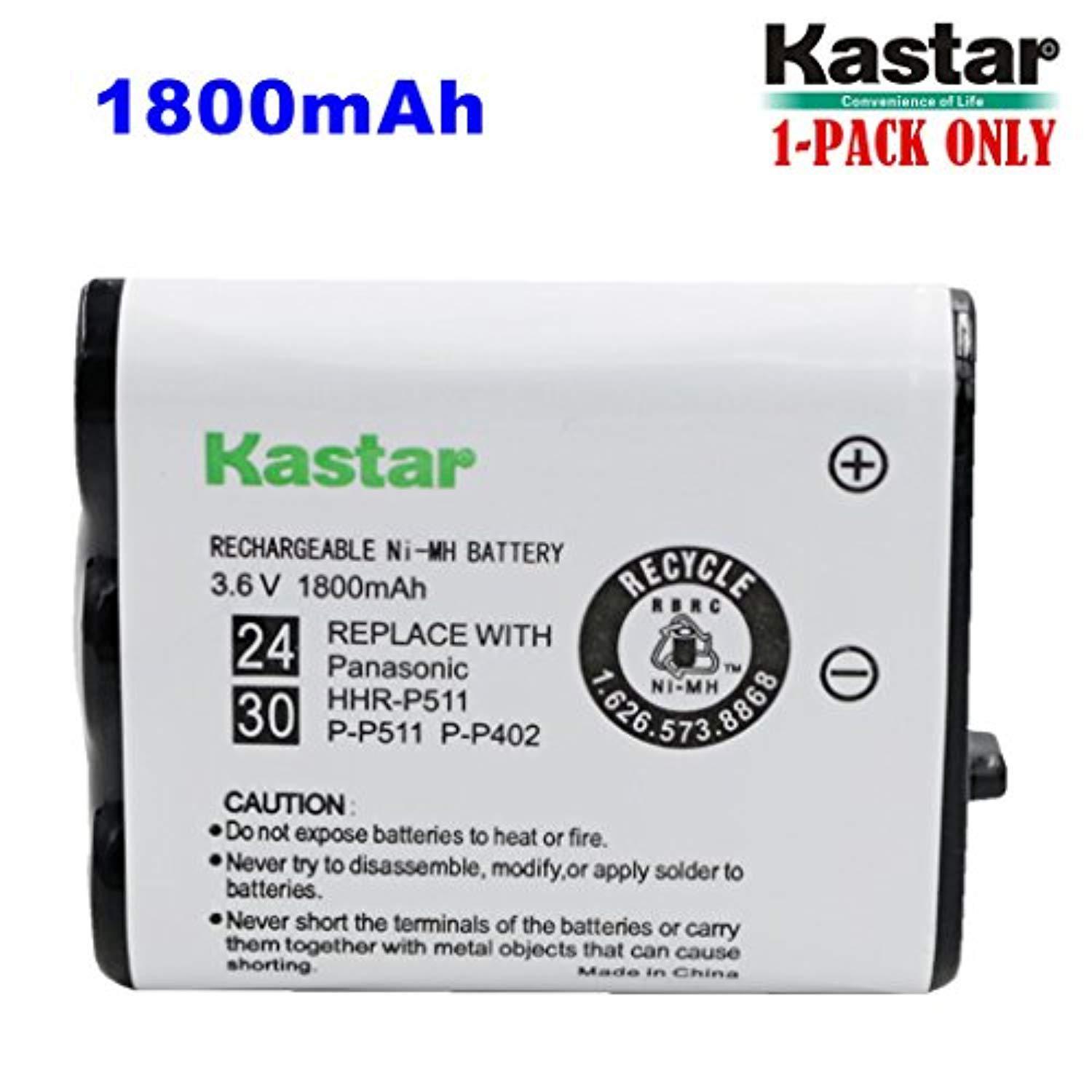 kastar hhr-p511 / hhr-p402 battery, type 24 &type 30 ni-mh rechargeable cordless telephone battery 3.6v 1800mah, replacement fo