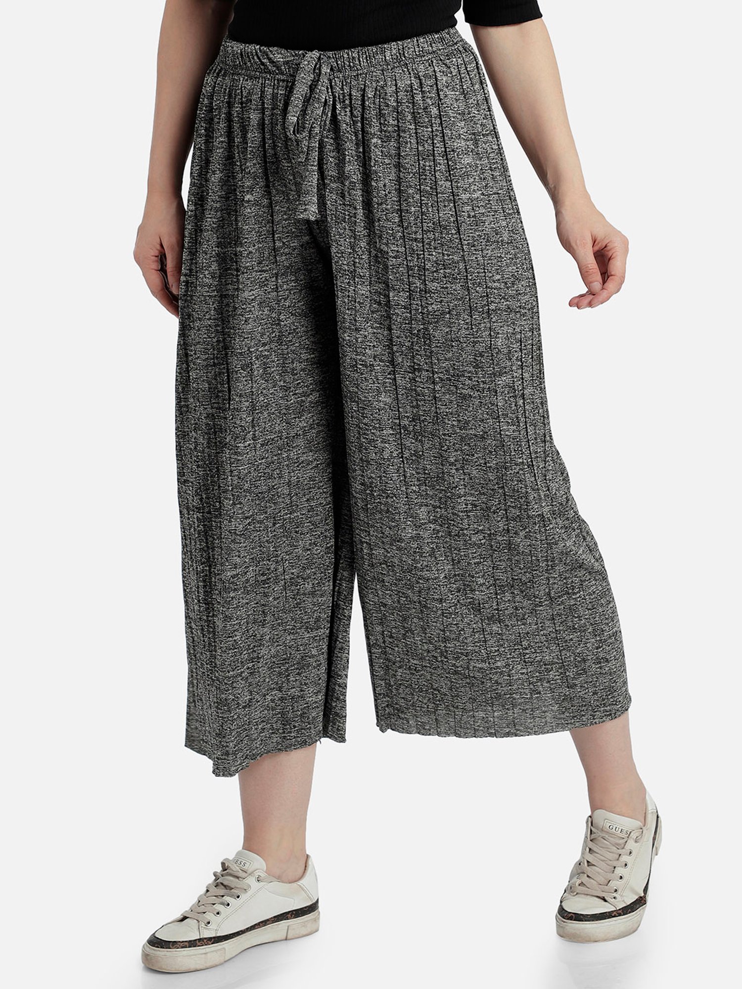 Aditi Wasan Grey Relaxed Fit Pleated Culottes