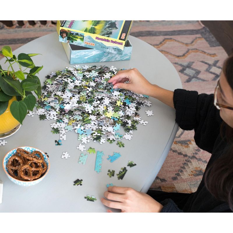 Toynk Bob Ross Mountain Retreat Nature Puzzle | 1000 Piece Jigsaw Puzzle
