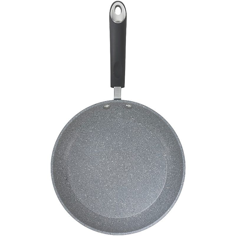 Bialetti 7351 Granito Nonstick Hard Aluminum Anodized Covered 10 Piece Kitchen Stove Top Cookware Set with Glass Lid, Oven Safe, Gray