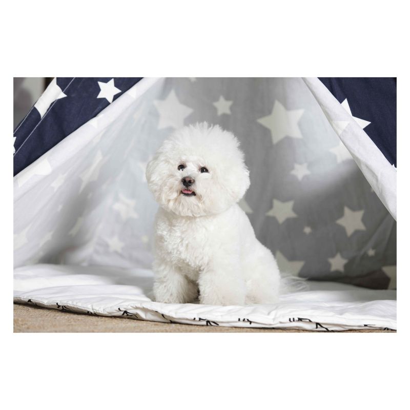 Dogs Tent - Blue with White Stars - Medium