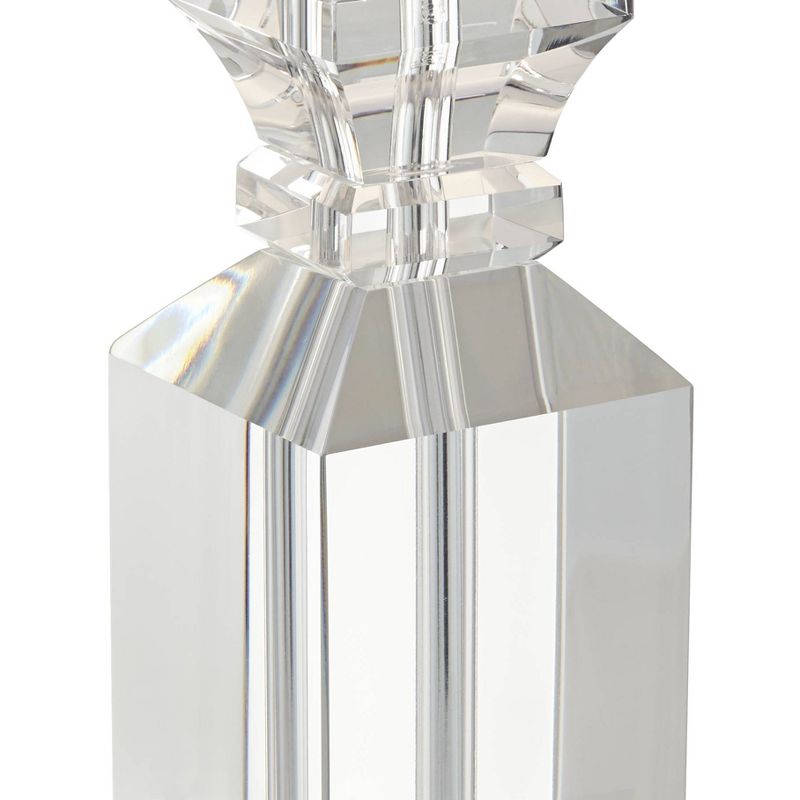 Vienna Full Spectrum Traditional Table Lamp Crystal Body Gray Tapered Drum Shade for Living Room Bedroom Bedside Nightstand Family