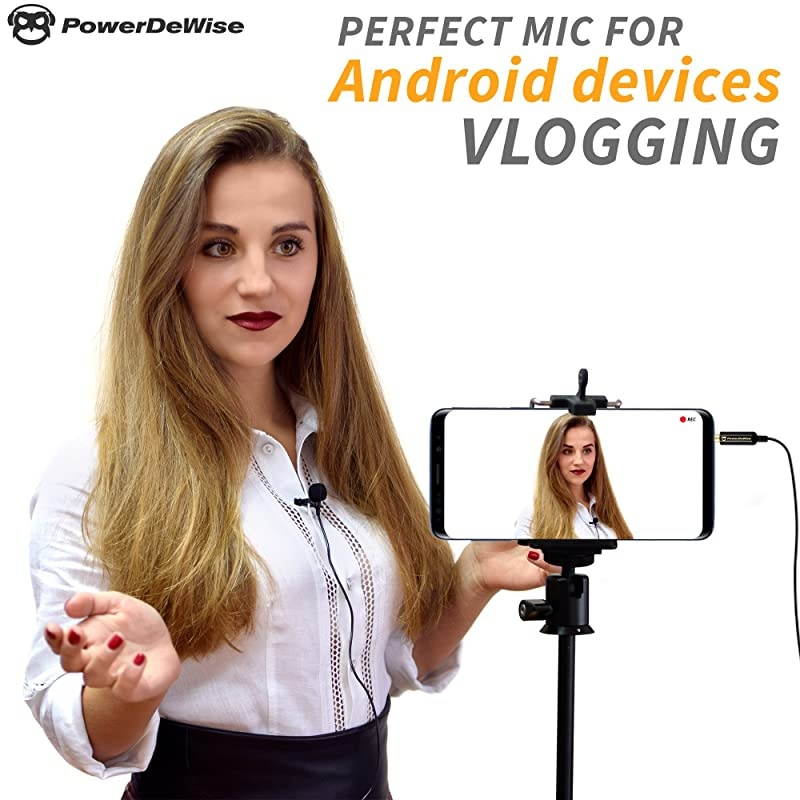 Type-C Microphone - Lavalier Mic Type C for - Phone Microphone with Type-C Adapter - Type C Microphone for Interview, Vlogging, Podcasting