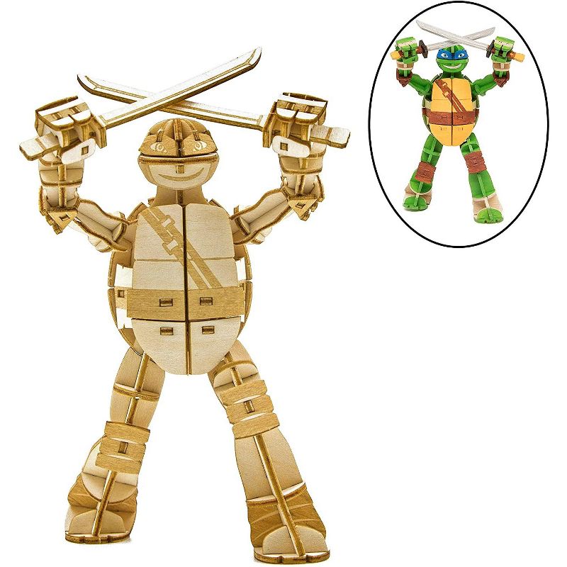 Incredibuilds Teenage Mutant Ninja Turtles Leonardo Wood Model Figure Kit