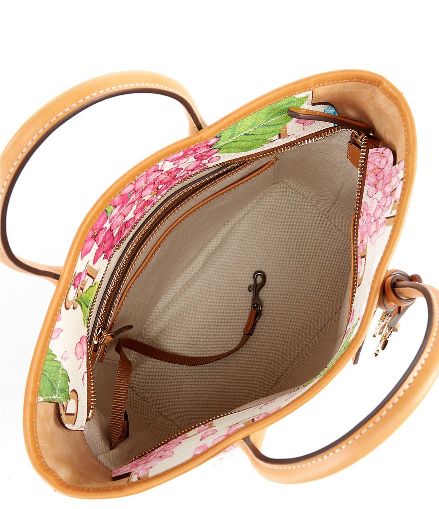 Dooney & Bourke Signature Hydrangea Monogram Collection Handle Floral Tote Bag