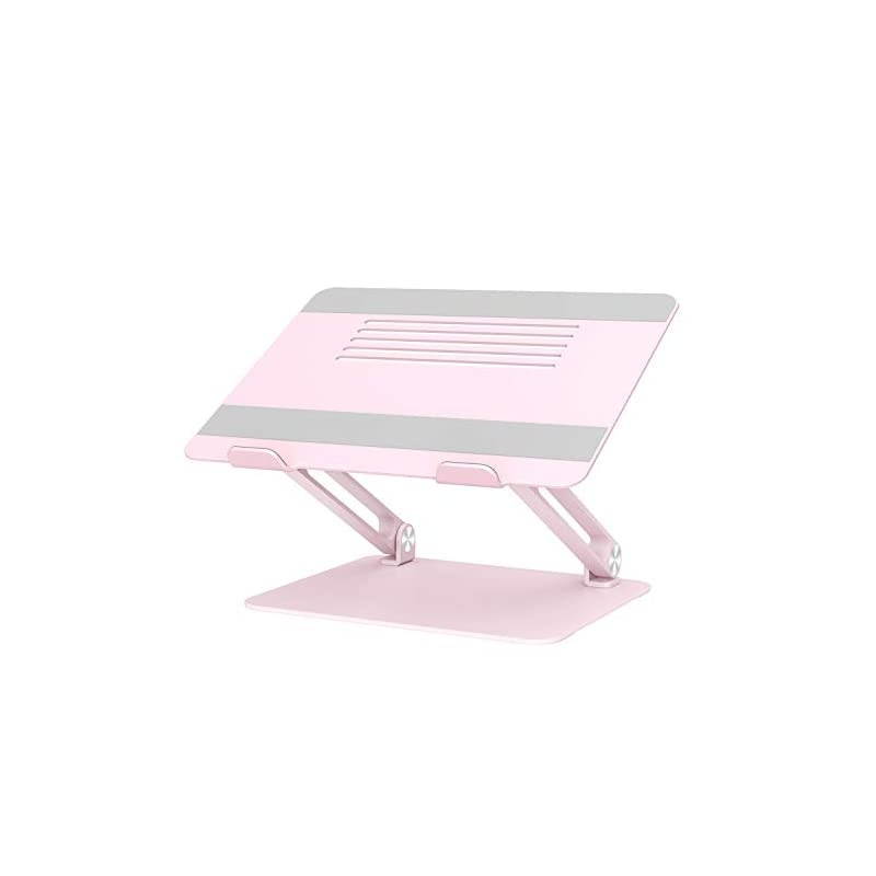 Laptop Stand,  Adjustable Laptop Riser with Slide-Proof Silicone and Protective Hooks, Notebook Stand for Laptop up to 17 Inches, Laptop Holder Compatible for MacBook, Laptop-Space Gray