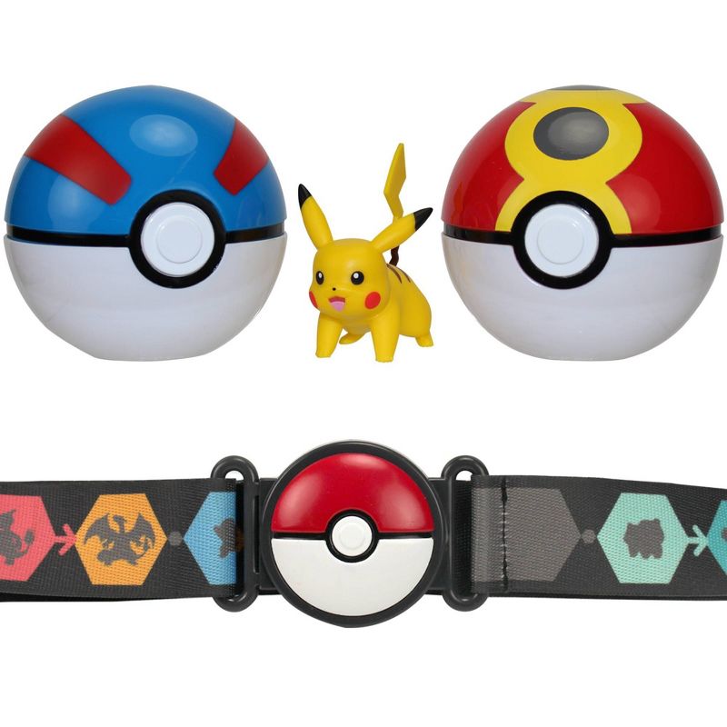 Pokemon Clip 'N Go Poke Ball Belt Set Blue/Red - Pikachu