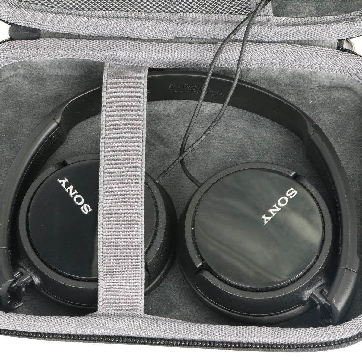Hard Travel Case for Sony ZX Series MDR-ZX310AP Headband Stereo Headset by co2CREA (Black)